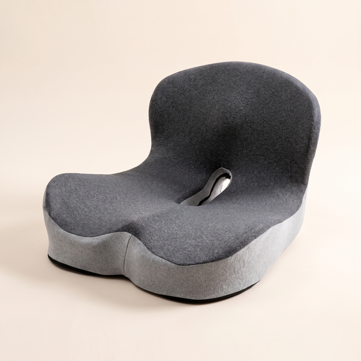 Front left view of the memory foam seat cushion with integrated backrest