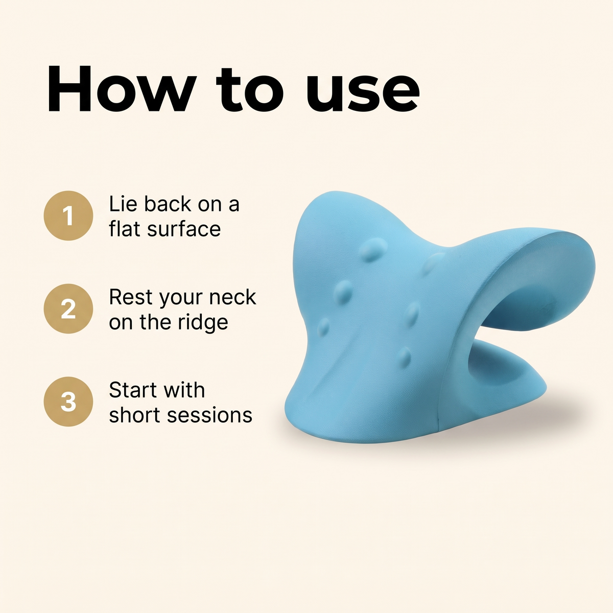 How to use the C shaped orthopedic neck pillow in bed, on a sofa or on the floor