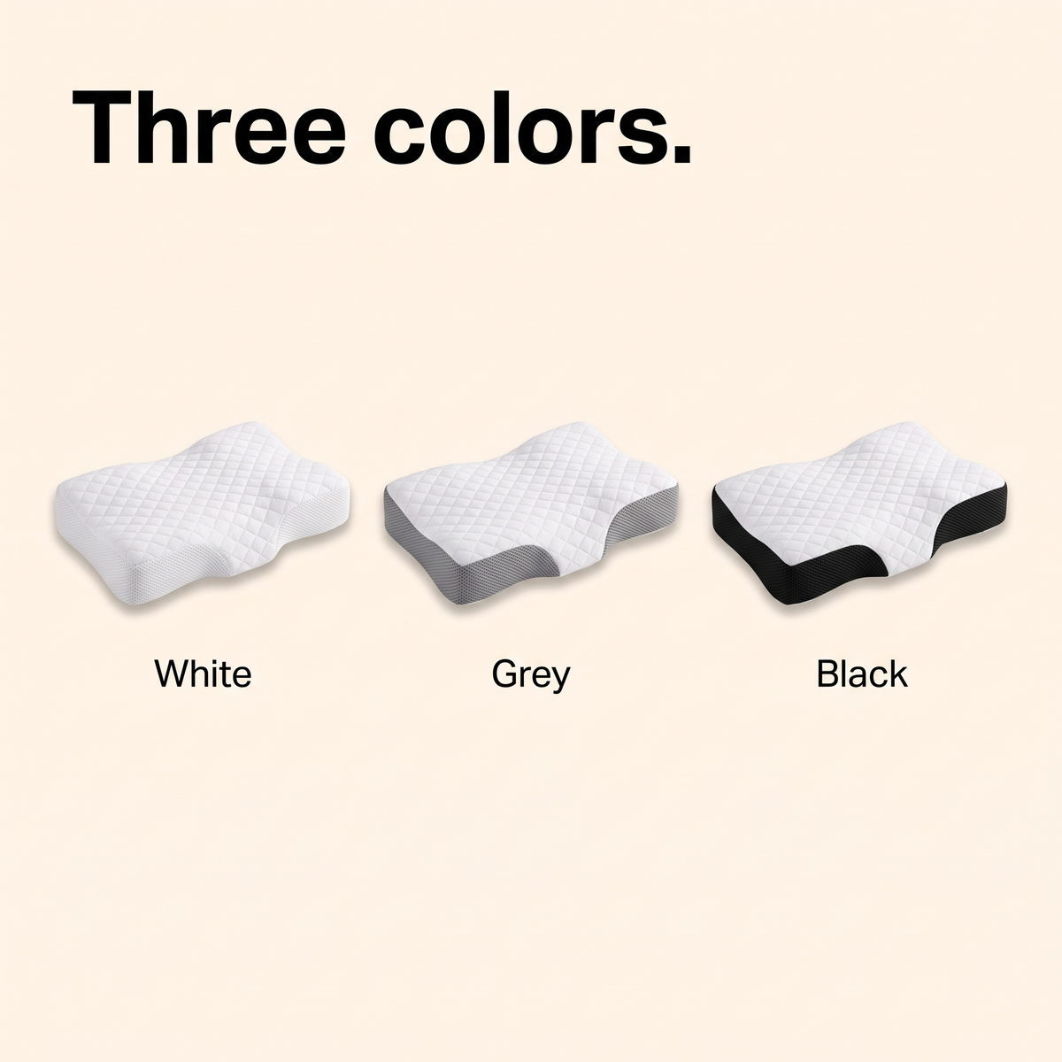 Pillowcase only in three colors: white, grey and black