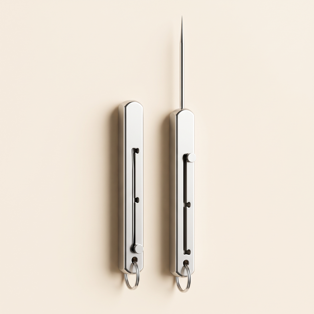 Retractable Titanium Toothpick Silver hero