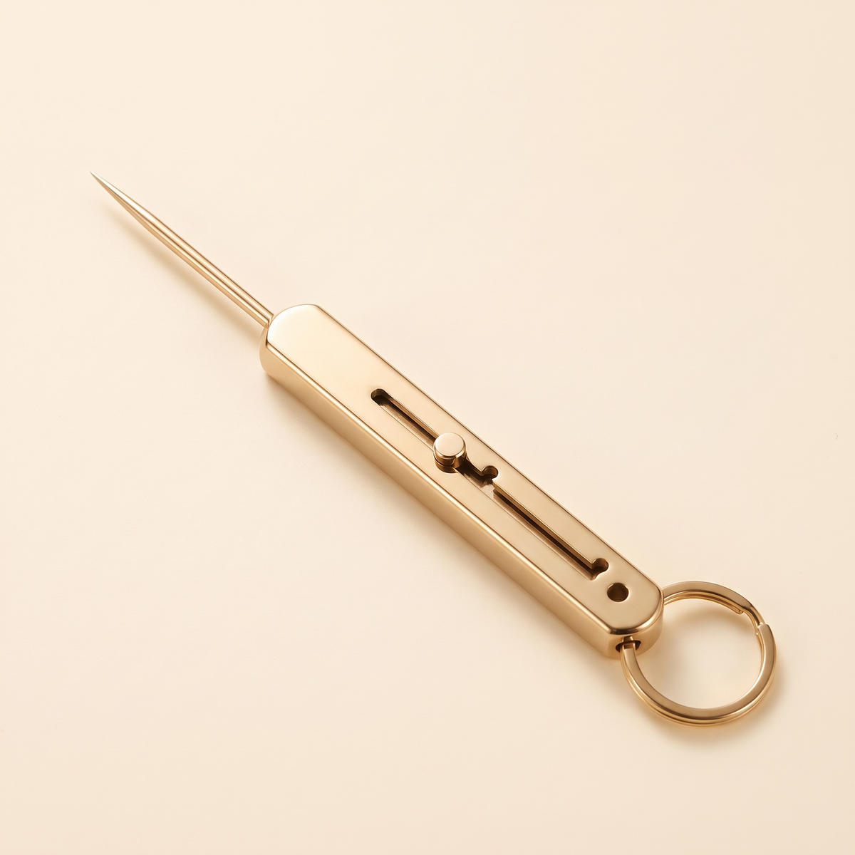 Retractable Titanium Toothpick Gold