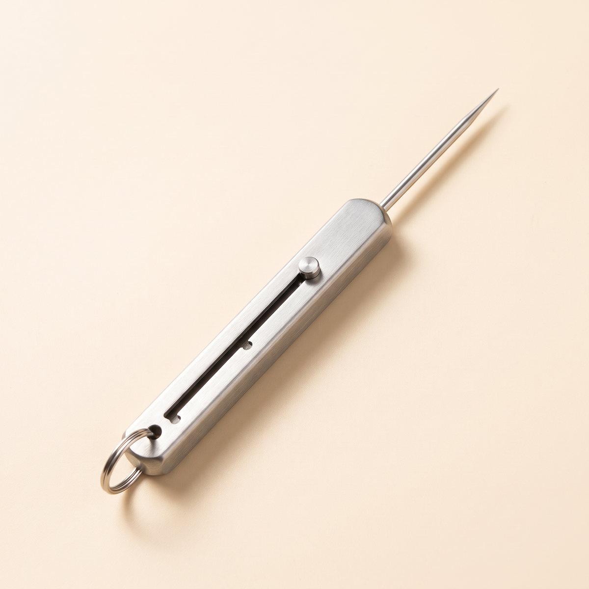 Retractable Titanium Toothpick Silver hero